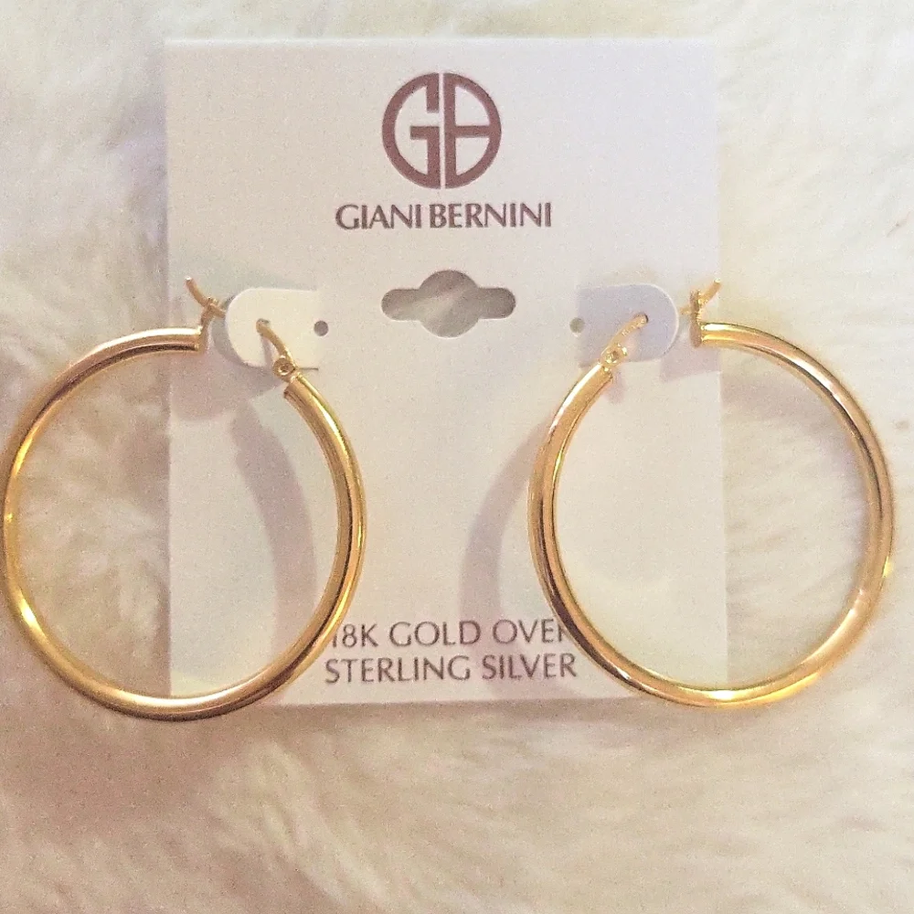 Giani Bernini Gold over Sterling Silver Hoop Earrings